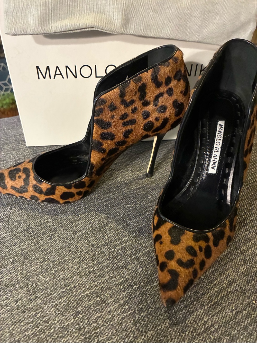 Manolo Blahnik Leopard-Print Pointed Stiletto Pumps - Brown/Black